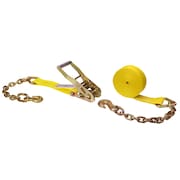 US CARGO CONTROL 2" x 30' Yellow Ratchet Strap w/ Chain Extension 5030CE-Y